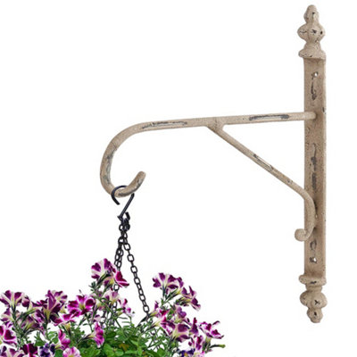 Set of 2 Vintage Style Cast Iron Hanging Bracket Wall Mounted Decorative Garden Hanging Basket Lantern Hook Wall Brackets