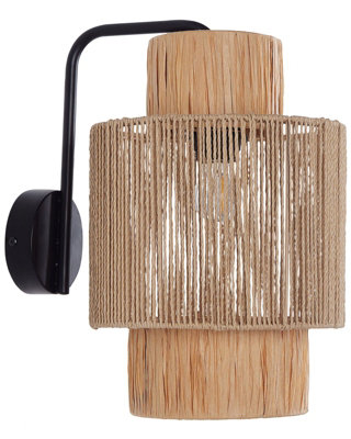 Set of 2 Wall Lamps JAMMA Paper Rope Natural