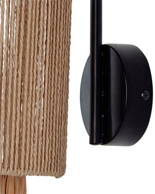 Set of 2 Wall Lamps JAMMA Paper Rope Natural