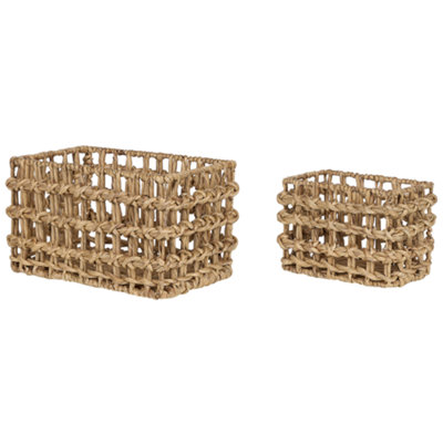 Set of 2 Water Hyacinth Baskets Light DIAN