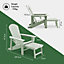 Set of 2 Waterproof HDPE Garden Adirondack Chair with Footstool