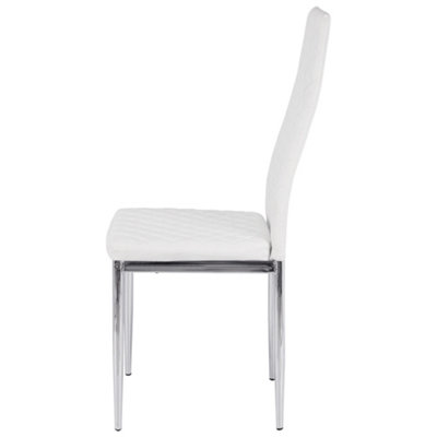 Set of 2 White PU Leather Dining Chair
