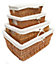 SET OF 2 Wider Large Big Deep Lined Kitchen Wicker Storage Basket Xmas Hamper Basket Natural, Set of 2 Extra Large 52x40x21cm