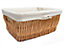 SET OF 2 Wider Large Big Deep Lined Kitchen Wicker Storage Basket Xmas Hamper Basket Natural, Set of 2 Small 34x22x16cm
