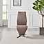 Set of 2 Willow Cappuccino Beige Soft Touch Faux Leather Z Shaped Metal Cantilever Chrome Leg Dining Chair