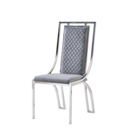 Set Of 2 Windsor Grey And Chrome Dining Chair
