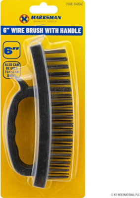 Set Of 2 Wire Brush Grip Handle Bbq Grill Decorating Workshop Paint Remover Tool 6 Inch