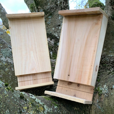 Set of 2 Wooden Bat Boxes with Landing Perch - 5
