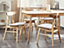 Set of 2 Wooden Dining Chairs Light Wood and Light Grey LYNN