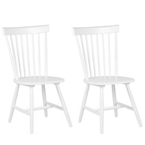 Set of 2 Wooden Dining Chairs White BURGES