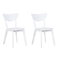 Set of 2 Wooden Dining Chairs White ROXBY