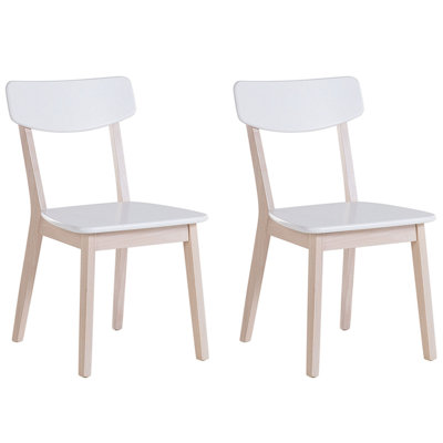 Set of 2 Wooden Dining Chairs White SANTOS | DIY at B&Q