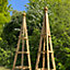 Set of 2 Wooden Garden Obelisks Ideal for Climbing Plants (1.5m)