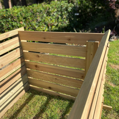 Set of 2 Wooden Slatted Garden Composters (65cm x 120cm)