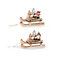 Set of 2 Wooden Sleigh Christmas Decorations 19cm