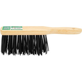 Set Of 2 Wooden Stiff Black Bristle Synthetic Hand Brush 11 Inch Varnish Broom Cleaning