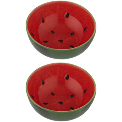 Set of 2 World Foods Watermelon Round Bowl 11.5cm