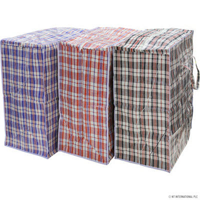 Set Of 2 X - Large Pvc Shopping Bags Storage Handles Zip Travel ...