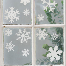 Set Of 20 Festive Snowflake Window And Wall Stickers