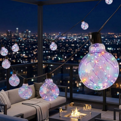 Set of 20 Galaxy Firefly Festoon Garden Lights Multicolour LED Outdoor