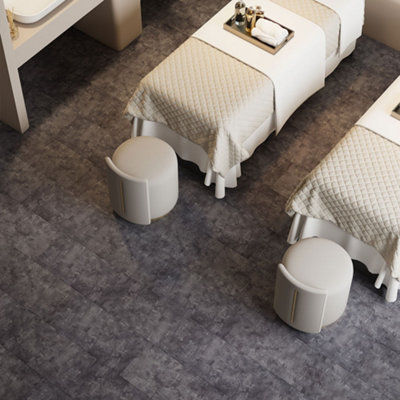 Set of 20 Gray Stone Grain PVC Vinyl Plank Flooring Interlocking ...