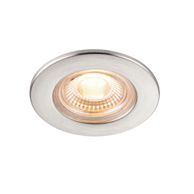 Set of 20 Satin Nickel Fire Rated 6W LED 3000K Recessed Downlights