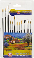 Set Of 24 Artist Paint Brush Set Painting Brushes Handle Bristles Art Tool