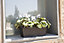 Set of 2x 400mm - Self-watering  planters, troughs, Flowerpots for balconies - W39 D21 H17cm, 7.8L - Self-watering - Stone Grey