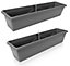 Set of 2x 800mm - Self-watering  planters, troughs, Flowerpots for balconies - W78 D21 H17cm, 16.8L - Self-watering - Anthracite