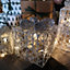 Set of 3 15/20/30cm Warm White Battery Operated LED Silver Gift Box Christmas Decoration