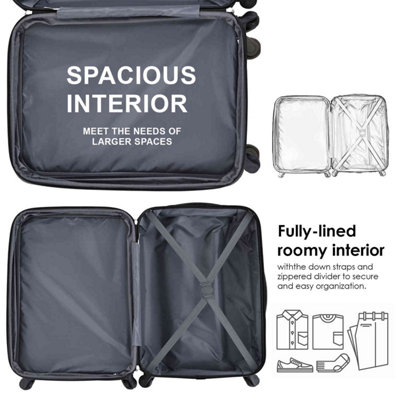 Set OF 3 ABS Hard Shell Travel Trolley Suitcase 4 Wheel Luggage Set Hand Luggage 20 24 28 Inch Sky Blue