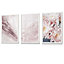 Set of 3 Abstract Pink Macro Floral Wall Art Prints / 30x42cm (A3) / White Frame