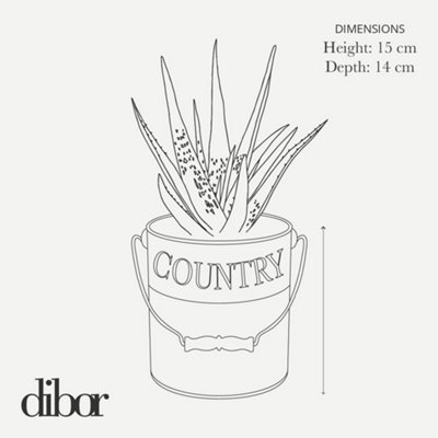 Set of 3 Aged Zinc Indoor Outdoor Garden Planter Pots (H) 15cm, (Dia)14cm