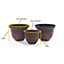 Set of 3 Antique Effect Planters - Weatherproof Lightweight Durable Recycled Plastic Outdoor Garden Plant Pots - 2 Large & 1 Small