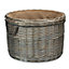Set of 3 Antique Wash Round Storage Log Basket