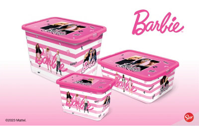 Set Of 3 Barbie Storage Box s