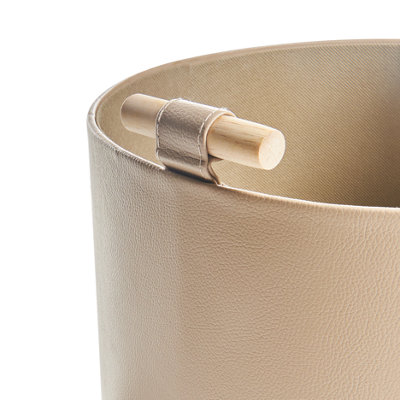 Set of 3 Baskets ARAM Faux Leather Beige