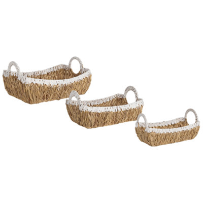 Set of 3 Baskets CAMPHA Wicker Natural