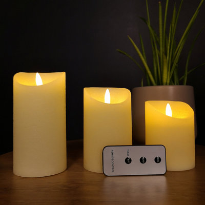 Bougies De Noël Lemax Illuminées à Pile - Décoration Festive Traditionnelle Avec 3 Mèches, Parfaites Pour L'Intérieur