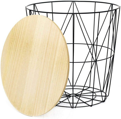 Round wire deals basket table