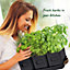 Set of 3 Black Herb Planter Indoor with Leather Handled Tray - Labels Included