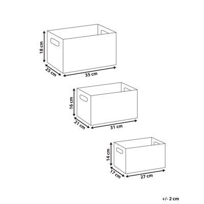 Set of 3 Boxes LARSA Faux Leather White