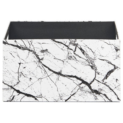 Set of 3 Boxes LARSA Faux Leather White