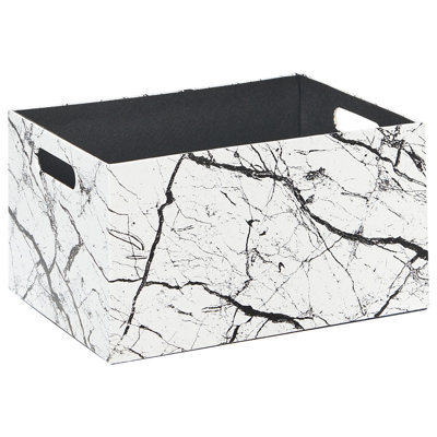 Set of 3 Boxes LARSA Faux Leather White