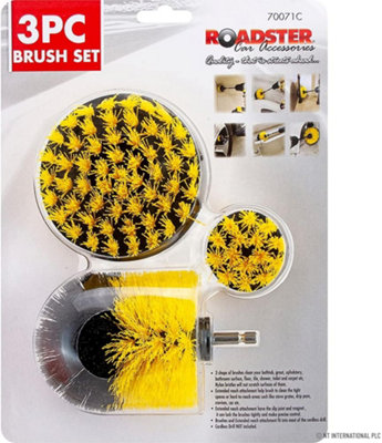 Set Of 3 Brush Set Cleaning Bathroom Tiles Home Office Carpet Bristles