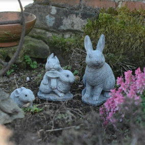 Set of 3 Bunny Rabbit Garden Ornaments