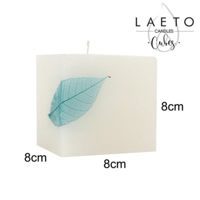 Set of 3 Candle Large Cube Shaped White Luxury Scented Candles by Laeto Ageless Aromatherapy - FREE DELIVERY INCLUDED - 5