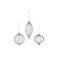 Set of 3 Clear Silver Glitter Christmas Tree Decoration Baubles 80mm