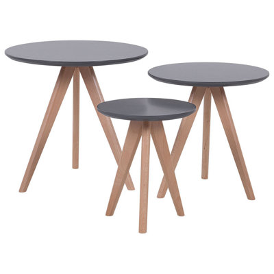 Set of 3 Coffee Tables VEGAS Grey