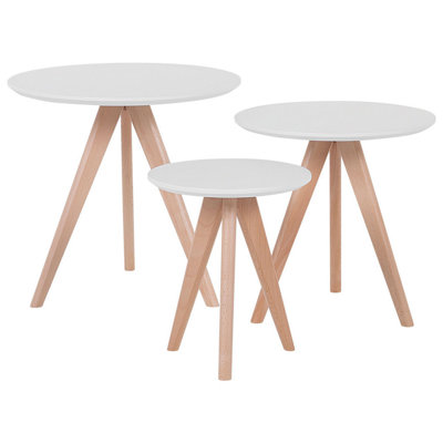 Set of 3 Coffee Tables White VEGAS